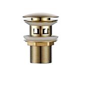 Bathroom Basin Sink Pop-Up Drain Waste Stopper Faucet Accessories Solid Brass Material Black Chrome Rose Brushed Gold(Light gold-1)