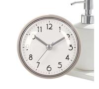 Bathroom Clock Waterproof - Suction Cup Reading Alarm, 3 Inch Battery Operated Clock, Small Wall Clocks for Bathroom Mirror, Easy Ceramic Shower with Large Numbers, Kitchen Living Room Home Use