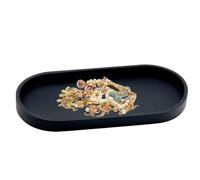 Bathroom Counter Tray - Silicone 25x11cm 175g Oval Vanity Organizer Single Piece Thickened Storage Holder - Cosmetics Perfume Keys Display - Coffee Table Decorative Accent