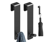 Bathroom Door Hanger Hooks Set, 2 Pieces Towel Coat Organizer, Cabinet Door Mounted Storage Rack, Heavy Duty No Design, Space Saving Home Accessory, Multi Room Use for Bathroom
