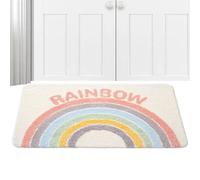 Bathroom Floor Mat, Rainbow Absorbent Shower Rug, Non Slip Soft Bath Carpet, Super Water Absorption Quick Dry Design, Comfortable Bathroom Rug for Shower Tub Sink Toilet Home Safety Use 80x50x2cm