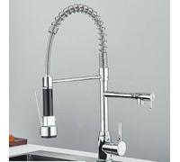 Bathroom Full Copper Pull-out Kitchen Faucet Water Purification Double Outlet Cold And Hot Sink Sink Spring Faucet,Chrome A