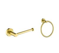 Bathroom Hardware Set Brushed Gold Toilet Brush Holder Robe Hook Paper Holder Soap Dish Holder Wall Mount Bathroom Accessories,Toilet Brush Holder (Whole Set 09)