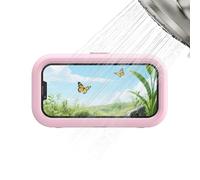 Bathroom Phone Case - Waterproof Wall Mount Stand for Bathroom with Anti-Fog Touch Screen | Secure Sticky Case for Bathtub Kitchen Gym Travel Poolside Taking Bath Boat Usage Universal Fit White 1pc