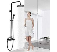 Bathroom Shower System Rainfall Shower Head Handheld Shower Mixer Taps Set Black Oil Rubbed Bronze Finish Bath Filler Tap,Shower Faucet Kit