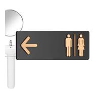 Bathroom Signs For Business - Convenient Removal Acrylic Restroom Directional Sign | Efficient Route Markers Wall Toilet Signage - For Business Home Office Restaurant Laundry Shopping Mall Hotel