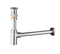 Bathroom Sink Bottle Trap Wash Basin Waste Siphon Pipe Kits Drain Fittings(Chrome No hole)