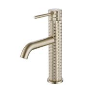 Bathroom Sink Mixer Tap, Single Handle Hot And Cold Basin Tap, for Single Hole Configuration,Brushed Gold