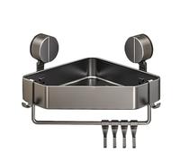 Bathroom Suction Storage Basket - Rustproof Lega Shelf | 12,6 x 9,45 x 9,06 in Lightweight Build with Ventilated Base, Tool Free Installation for Washroom Pantry Commercial Spaces, Strong Hold Compact