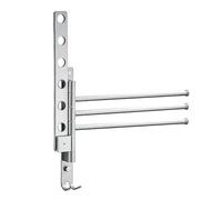Bathroom Towel Rack, 4-Arm Wall-Mounted Swing Hanger for Bathroom Kitchen Laundry Room, Adjustable Aluminum Organizer for Towels Clothes Robes in Dorm Gym Balcony Hotel Apartment 32.5x30.4cm