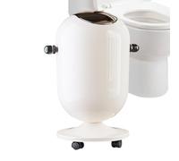 Bathroom Trash Can with Lid - 15L Kitchen Garbage Bin for Hygienic Waste Management, Storage Organizer with Wheels, Ideal for Home, Dorm, Apartment, Living Room, Bedroom and Camping