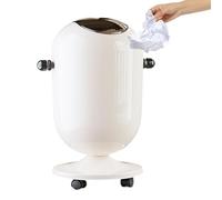 Bathroom Trash Can With Lid, Storage Organizer Recycling Bin With Wheels, 15L Kitchen Garbage Can Waste Bin For Office Restaurant Dorm Apartment Living Room Bedroom Camping