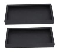 Bathroom Tray 2Pcs Silicone Vanity Tray 7.8x4 Inch Shatterproof Soap and Sponge Holder Kitchen Sink Organizer for Scrubber, Lotion Bottles, Jewelry, Keys Black