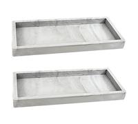 Bathroom Tray 2Pcs Silicone Vanity Tray 7.8x4 Inch Shatterproof Soap and Sponge Holder Kitchen Sink Organizer for Scrubber, Jewelry, Keys Marble Veins