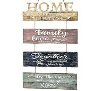 Bathroom Wall Art, Hangable Home Decoration Accessories For Entrances | Rustic Wooden Word Sign, Four Pieces Decorative Door Wooden Piastre | Door Blessing Sign | Decorative Four Pieces Vintage Woode