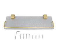 Bathroom Wall Rack, Floating Shelf with Rust Proof Waterproof Design, Modern Acrylic Panel and Space Aluminum Frame Wall Mounted Organizer for Towels Toiletries in Bathroom Kitchen (40 cm)