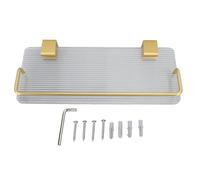 Bathroom Wall Rack, Floating Shelf with Rust Proof Waterproof Design, Modern Acrylic Panel and Space Aluminum Frame Wall Mounted Organizer for Towels Toiletries in Bathroom Kitchen (30 cm)