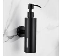 BATHSIR Dispenser di sapone nero, in acciaio inox, dispenser di liquidi con finestra visiva, montaggio a parete, bottiglia di sapone per le mani con pompa, per piatti, piano di lavoro, cucina, bagno