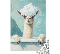 Bathtub Alpaca Fun 1000 Piece Adult Jigsaw paper puzzle Brain Training Alpaca in Bath Paper Jigsaw Puzzle Home Decor Gift 70x50cm/1000pcs