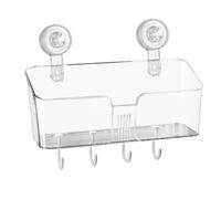 Bathtub Toy Rack - Clear Bath Toy Storage Box, Quick Dry Organizer with 4 Detachable Hooks | Wall Hanging Bathroom Storage Holder for Kids’ Bath Toys, Water Draining Design, Space Efficient Solution