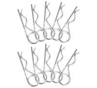 BATHVEVE 10 Pezzi Perni a Molla a Forma di R in Acciaio al Manganese, Resistenti e Stabili, per Rimorchio Trattorino Tagliaerba in Garage e Officina