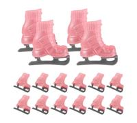 BATHVEVE 10 Pezzi Scarpe per Bambole in Miniatura Rosa Pattini a Rotelle in Plastico, Design Adorabile e Leggero, Perfette per Narrazioni Creative e Giochi
