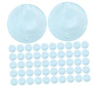 BATHVEVE 100 Pezzi Fette Di Guscio Di Fritillaria Forniture Viola Sogno Gusci Piatti Pendenti a Base Di Adesivi Per Le Del Disco Pallido Colore Conchiglia Sky-blue