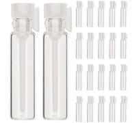 BATHVEVE 100 Pezzi Mini Bottiglie in Vetro Bianco da 1 Ml, Sicure e Ricaricabili, per Campioni di Profumo e Viaggi