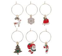 BATHVEVE 18 Pezzi Anelli Decorativi Natalizi per Bicchieri in Metallo Elementi a Tema Natale per Cocktail e Pranzi, Aggiungono Divertimento e Sicurezza alla Tavola Stile Stili multipli