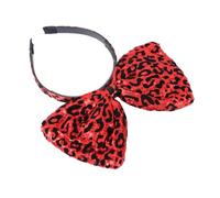 BATHVEVE 1pezzi Cerchietto Con Fiocco Stile Gotico Accessorio Per Tema Leopardo Per Feste e Halloween Fascia Per Donne e Ragazze