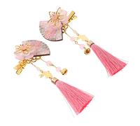 BATHVEVE 2 Pezzi Fermagli per Giapponesi Design Ventaglio Accessori Eleganti per Kimono per Matrimonio e Speciali Colore Rosa per Donne e Ragazze