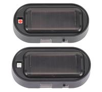 BATHVEVE 2 pezzi Luce di Sicurezza Solare per Auto con LED Lampeggiante Antifurto Adesiva per Specchietto e Finestrini Ricarica Automatica e Installazione Facile