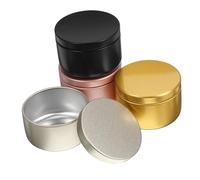 BATHVEVE 24 Pezzi Barattoli per Candele in Alluminio Vasetti Rotondi per Creazione Candele Te Contenitori Decorativi Mat Satinato e Colorati Oro Nero per Eventi Matrimonio e Decorazione