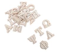 BATHVEVE 24 pezzi Lettere Greche in Legno Naturale da Tagliate Doppio Strato per Artigianato DIY Lettere in Legno Greco Non Finite per Pittura Decorazioni Rustiche per Pareti e Progetti
