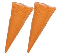 BATHVEVE 2pezzi Coni Gelato Artificiali Realistici in Colore Caramello Modelli di Dessert per Decorazioni di Feste e Giochi di Finzione Riutilizzabili e Facili da Usare