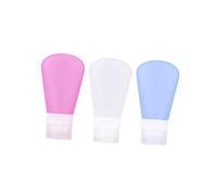 BATHVEVE 3 pezzi Bottiglie Viaggio Silicone Contenitori Portatili per Liquidi per Lozioni Saponi e Cosmetici Colori Misti per Occasione Colore Casuale Colore Casuale