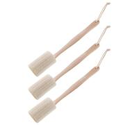 BATHVEVE 3 Pezzi Doccia Uomo Luffa Sambuco Con Sul Retro Difficile Da Casa - Luffa Asciutto Profondamente Per Spa Donne Pulizia Spazzola In Legno Corpo Esfoliante Bagno Spugna