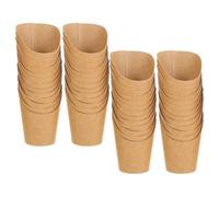 BATHVEVE 50 pezzi Bicchierini Kraft in Carta per Patatine Fritte e Snack Usa e Getta Porta Popcorn e Finger Food per Feste e Uso Quotidiano