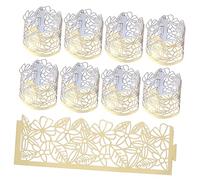 BATHVEVE 50 Pezzi Involucro di Carta a di Luci da tè Ricaricabili Centrotavola Bandesitte a di tè Involucri Votivi Ombra di Lattina Nera Golden