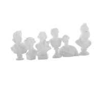 BATHVEVE 6 Pezzi Mini Statua Busto Greco in Gesso Dea Atena Scultura Mitologia Greca Decorazione Da Scrivania Accessori Decorativi Per Casa Ufficio