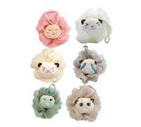 BATHVEVE 6pezzi Adorable Animal Design Bath Spugne Per Doccia Forma Di Animali Esfolianti Per Bagno Per Ragazzi e Ragazze Colorate