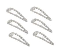 BATHVEVE 6pezzi Fermagli Eleganti con Strass per Capelli Donna Snap Hair Clips Argento Accessori per Ragazze per Matrimoni Feste e Occasioni Speciali