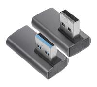 BATHVEVE Adattatore USB 3.0 a Set da 2 90 Gradi Design Angolato Direzioni, Lega di Alluminio per Accessori di Ricarica e Trasferimento Ultra Veloce