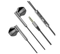 BATHVEVE Auricolari Gaming In Ear con Microfono Bassi Profondi Cuffie Cablate Comfort Silicone per Studio e Giochi Nero