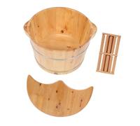 BATHVEVE Bacinella Pediluvio in Legno Massiccio Con Coperchio e Massaggiatore Per Piedi Da Bacinella Per Bagno Piedi Riscaldante e Isolante Vasca Pediluvio Portatile Per Uso Domestico
