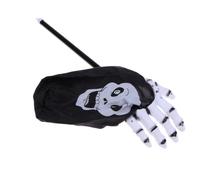 BATHVEVE Borsa per Halloween Design Mano Fantasma Nera in Plastica, Sacchetto Caramelle Sicuro e Pratico, per Feste e Mascherate