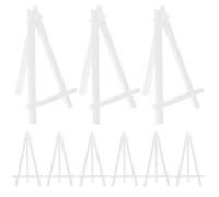 BATHVEVE Cavalletto da Tavolo 10 Pezzi Piccolo in Plastica Bianca, Stand d'Arte Multiuso per Esposizione Dipinti, Mini Tele e Foto, Supporto Leggero e Robusto per Casa, Ufficio e Eventi