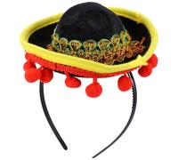 BATHVEVE Cerchietto per Chioma Nero Mini Cappello Messicano, Fascia Non Deformabile e Non Sbiadita, Accessorio Creativo per Festa Messicana e Carnevale
