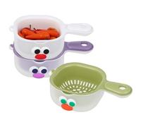 BATHVEVE Cestini Scolapiatti Drenaggio Efficiente per Frutta e Verdura Set da 3 in Pet e Pp Design Compatto ed Elegante e Facile da Pulire per Uso in Cucina