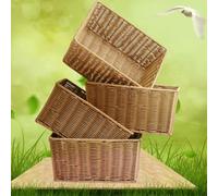 BATHVEVE Cesto Portaoggetti in Rattan Intrecciato per Cucina e Bagno, Facile da Pulire e Ventilato, come Contenitore per Organizzare Snack e Piccoli Oggetti